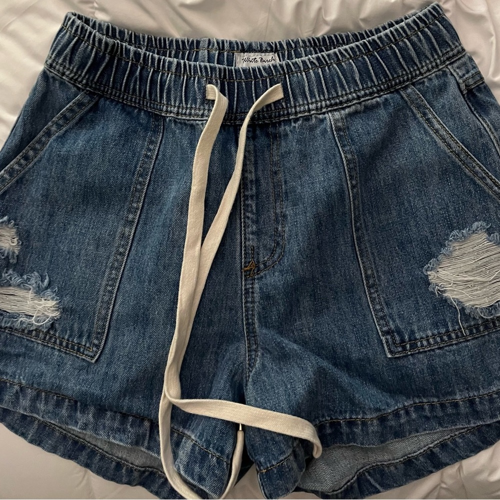 White Birch Denim Shorts